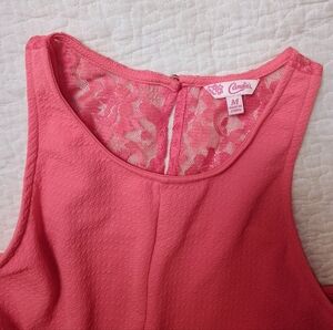 Candie's Pink A line Lace Dress With Pockets